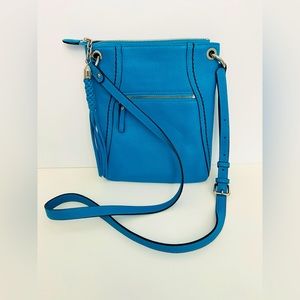 DANIER Blue Leather Crossbody Handbag Brand New